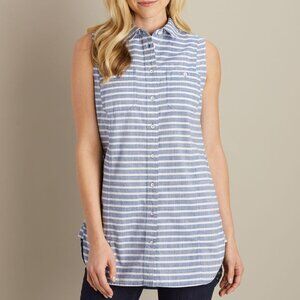 DULUTH TRADING CO. Women's Free Range Organic Chambray Button Down Tunic Size M